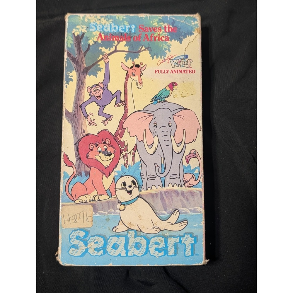 VTG 1987 Seabert Saves the Animals of Africa VHS - Celebrity's Just for Kids